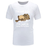 Energy Saving Mode Otter Tops T Shirt Classic Printed Tshirt Letter Round Collar Leisure Short Sleeve Cotton Men Tshirts