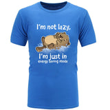 Energy Saving Mode Otter Tops T Shirt Classic Printed Tshirt Letter Round Collar Leisure Short Sleeve Cotton Men Tshirts