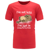 Energy Saving Mode Otter Tops T Shirt Classic Printed Tshirt Letter Round Collar Leisure Short Sleeve Cotton Men Tshirts