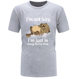 Energy Saving Mode Otter Tops T Shirt Classic Printed Tshirt Letter Round Collar Leisure Short Sleeve Cotton Men Tshirts