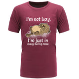 Energy Saving Mode Otter Tops T Shirt Classic Printed Tshirt Letter Round Collar Leisure Short Sleeve Cotton Men Tshirts