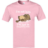 Energy Saving Mode Otter Tops T Shirt Classic Printed Tshirt Letter Round Collar Leisure Short Sleeve Cotton Men Tshirts